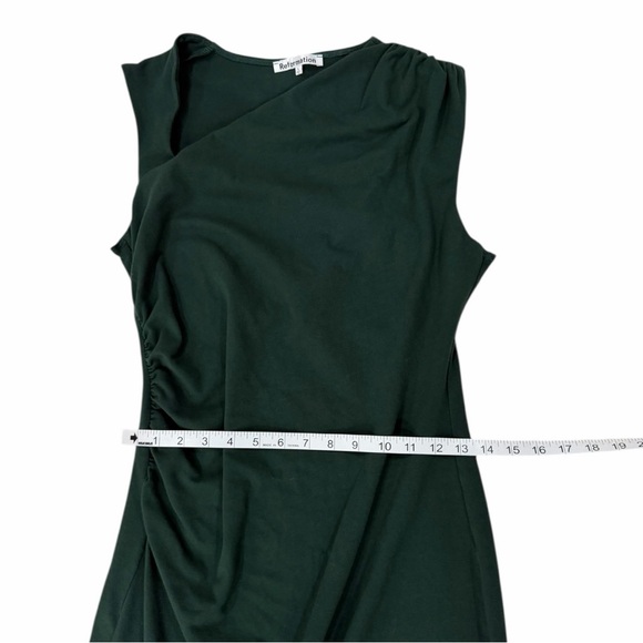 Reformation Amiah Ruched Knit Maxi Dress in Forest Green Size L - Picture 10 of 11